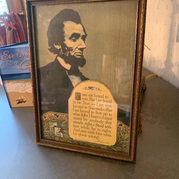 Vintage Style Abraham Lincoln portrait, 1925 Buzza Motto, ABRAHAM LINCOLN Quote - Picture 5 of 9
